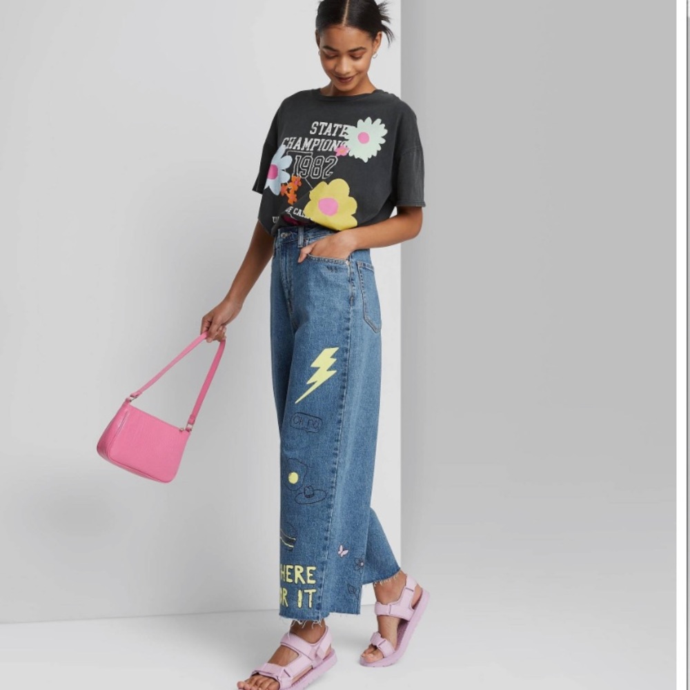 Wild label graffiti wide leg NWT size 18w